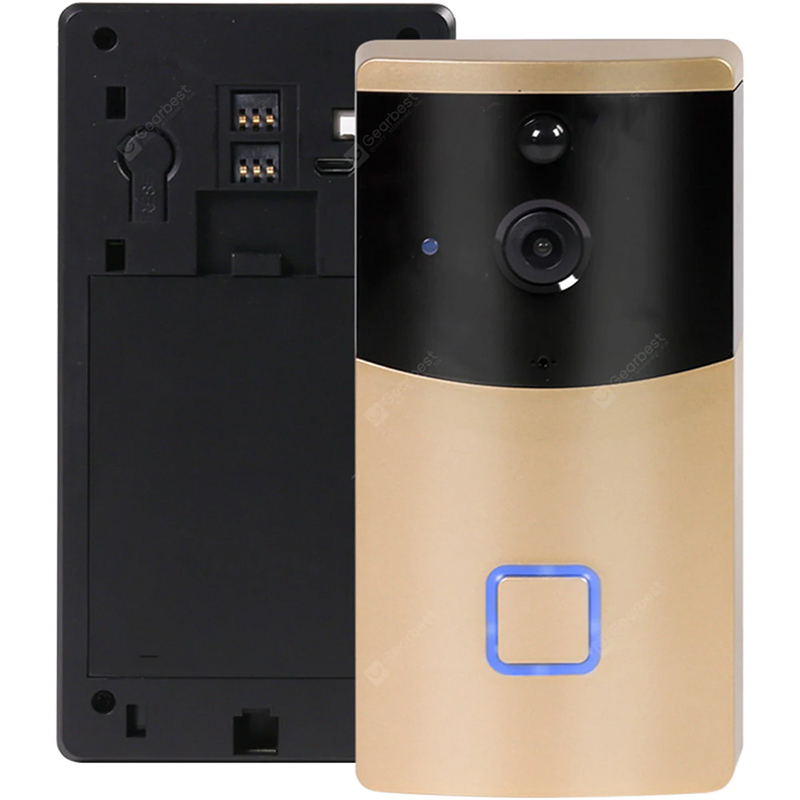TY1 inteligentní dveřní kamera Wifi bezdrátová interkom video domácí sledovací kamera - zlato