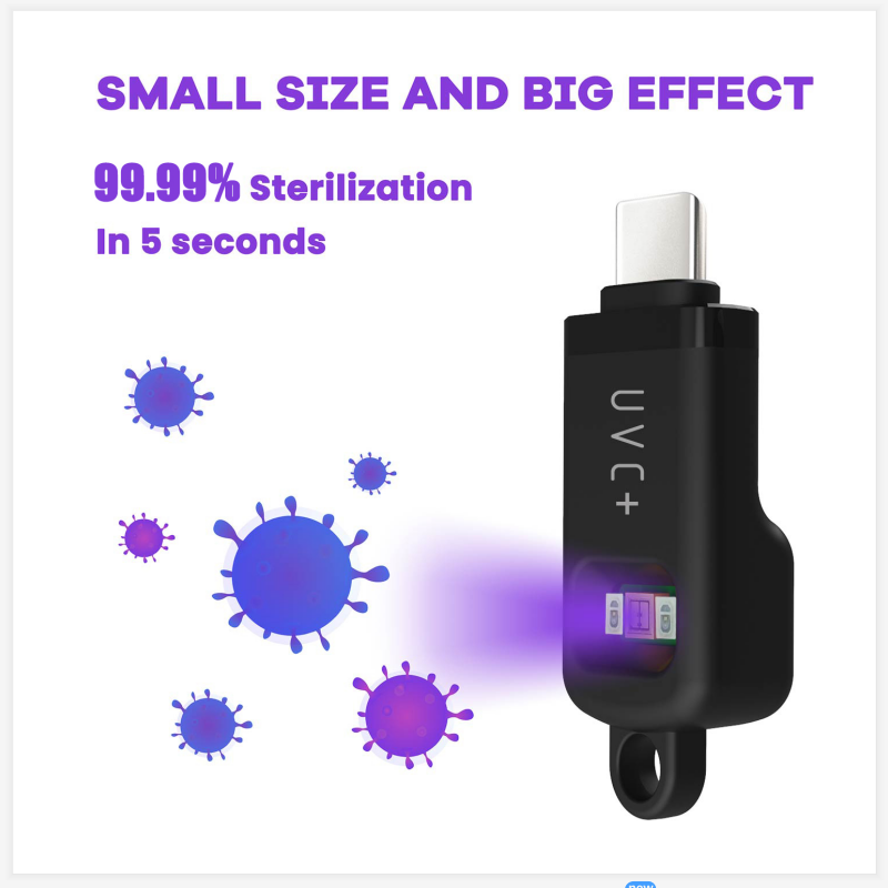 Nový přírůstek: UVC + LED sterilizátor Přenosná 99% sterilizace za 5 sekund